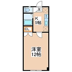 Latournet.un 1Kの間取図画像