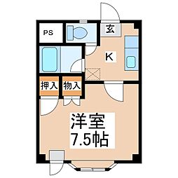 ハイツタカノ 1Kの間取図画像
