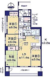 セレーノ福島 4LDKの間取図画像