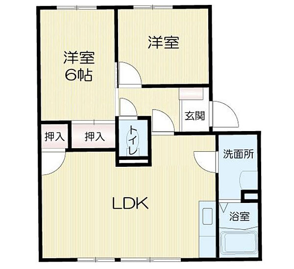 ド・ミール中野 202｜兵庫県神戸市西区中野1丁目(賃貸アパート2LDK・2階・49.85㎡)の写真 その2