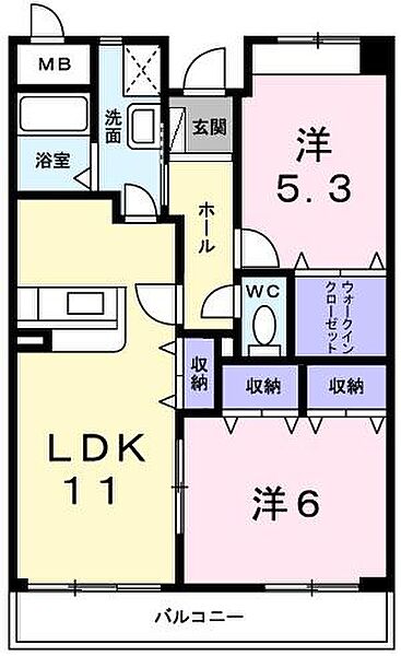 ブルックヴィラ ｜兵庫県神戸市西区伊川谷町有瀬(賃貸マンション2LDK・3階・58.50㎡)の写真 その2