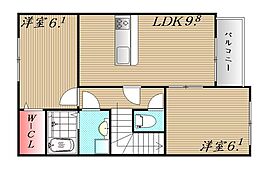 兵庫県神戸市西区玉津町西河原（賃貸アパート2LDK・2階・54.10㎡） その2