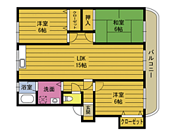 サントレビ・ユキ 3LDKの間取図画像