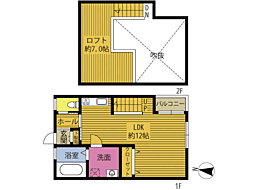 ラ・スケール森町 ワンルームの間取図画像