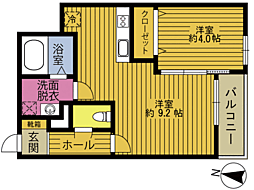 アテレーゼOne三川 1LDKの間取図画像