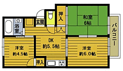 プレジール堂園 3Kの間取図画像