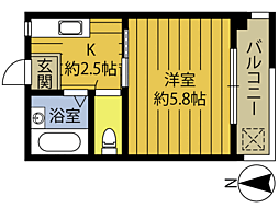 ライフハイツ 1Kの間取図画像