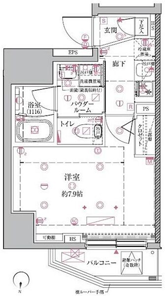 クレイシアＩＤＺ芦花公園 ｜東京都杉並区上高井戸1丁目(賃貸マンション1K・7階・25.83㎡)の写真 その2