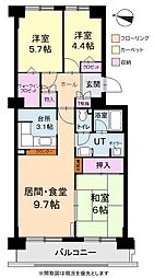 コープ野村大谷地 3LDKの間取図画像