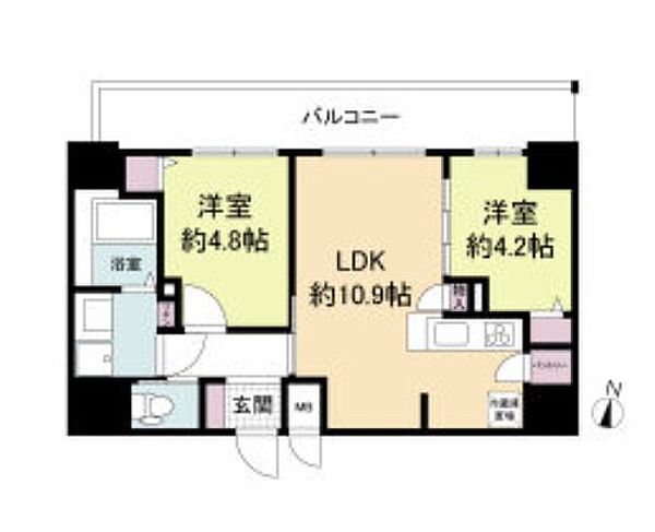 大阪府大阪市福島区吉野1丁目(賃貸マンション2LDK・12階・48.72㎡)の写真 その2