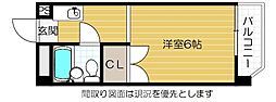 東洋ライオンズマンション野田 1Kの間取図画像