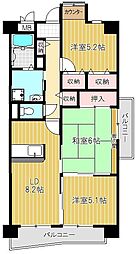 サンプラザ湯里南 3LDKの間取図画像