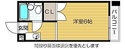 東洋ライオンズマンション野田 1Kの間取図画像