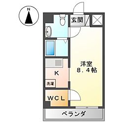 リベール名駅南 9階1Kの間取り