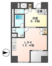 アップルパレス丸の内 3階1LDKの間取り