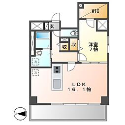 セイワパレス丸の内駅前 13階1LDKの間取り