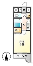 プレサンス名古屋城前 8階1Kの間取り