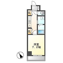 ジオステージ本山 10階1Kの間取り