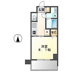 アリエッタＮａｇｏｙａ 7階1Kの間取り