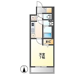 エスリード栄ラ・ヴィ 5階1Kの間取り