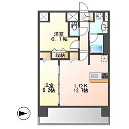 セイワパレス吹上公園 7階2LDKの間取り
