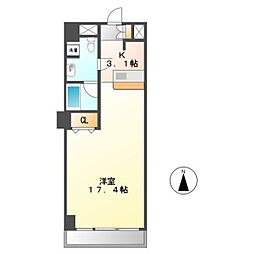 スクエア名駅南 5階1Kの間取り