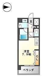 エスポアール泉 3階ワンルームの間取り