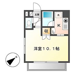 クレアールジーエー 2階1Kの間取り