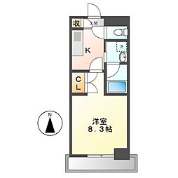 シティライフ今池 7階1Kの間取り