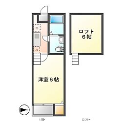 La maisom Y’s 本陣 1階1Kの間取り