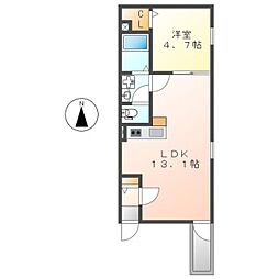 プレシャス庄内通（Precious庄内通） 2階1LDKの間取り