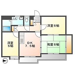 ヴィラ白壁 3DKの間取図画像