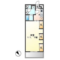 リブリ・FALCON 2階1Kの間取り