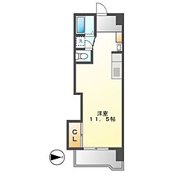 菱家ビル ワンルームの間取図画像