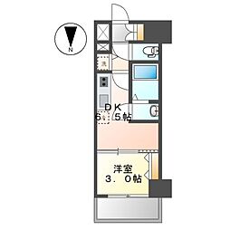 CREST TAPP名古屋山王 15階1DKの間取り