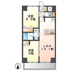 S-RESIDENCE高岳ardent 2LDKの間取図画像