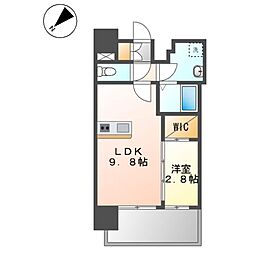 名古屋市中区新栄2丁目マンション 1LDKの間取図画像