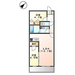 LeGioieささしまライブ駅5 2LDKの間取図画像