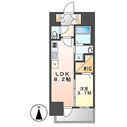 エステムコート名古屋TWINEAST 1LDKの間取図画像