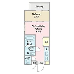 MOVE中村公園GRANDE 1LDKの間取図画像
