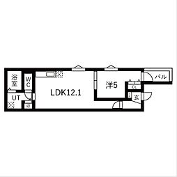 名古屋市北区生駒町7丁目アパート 1LDKの間取図画像