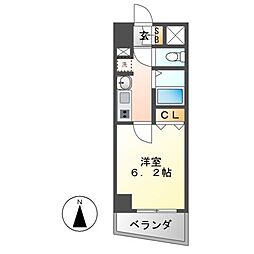 プレサンス泉シティアーク 1Kの間取図画像