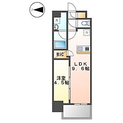 メイクスアート名駅WEST 1LDKの間取図画像
