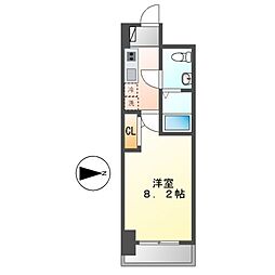 ヴェッセル幅下 1Kの間取図画像