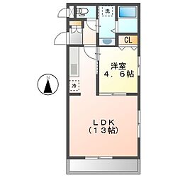 プリミエール東水切町2 1LDKの間取図画像