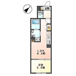 LUORE黒川EAST 1LDKの間取図画像