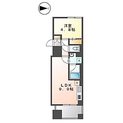 名古屋市千種区今池1丁目マンション 1DKの間取図画像