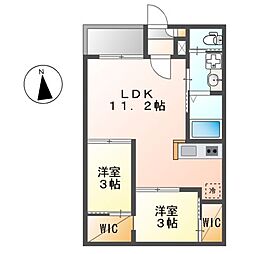 レガリスト高道 2LDKの間取図画像