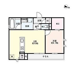名古屋市千種区四谷通3丁目アパート 1LDKの間取図画像