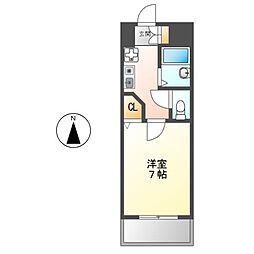 ドゥエトワール 1Kの間取図画像